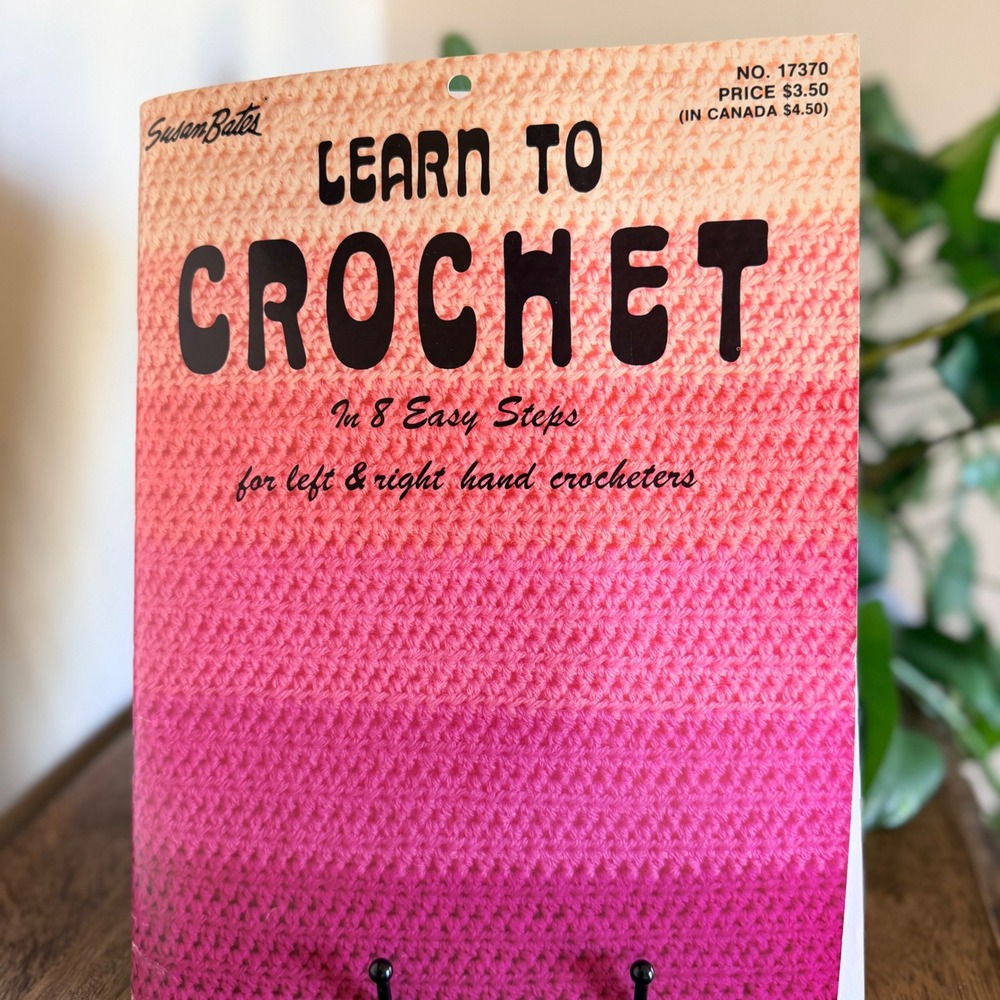 1979 Learn To Crochet Booklet Susan Bates 17370 Kitting Pattern Rare‎ Vintage